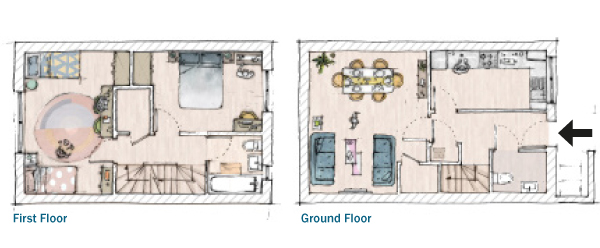 Floor plan first floor 3 bedroom