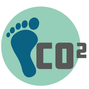 CO2 and foot icon